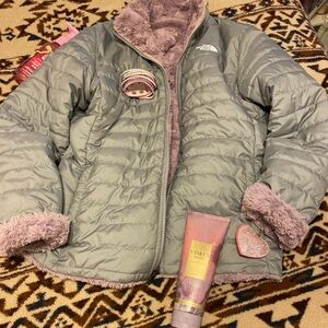 The North Face Gray Jacket with Reversible Plush coziness